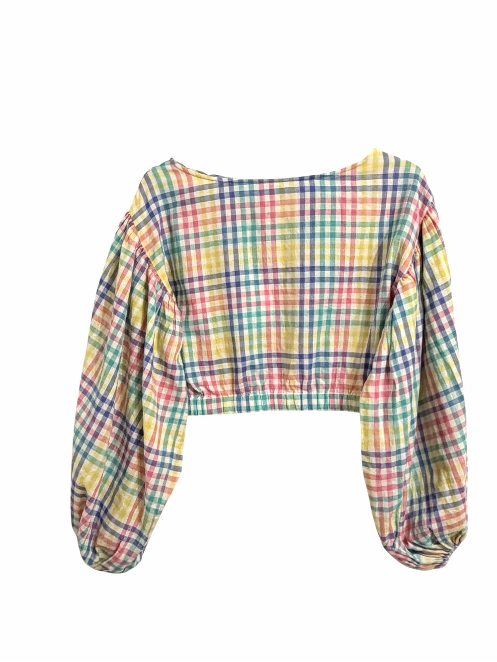 Rujuta Sheth Elizabeth Boho Balloon Sleeve Crop Top XS NWT League Chex Festival